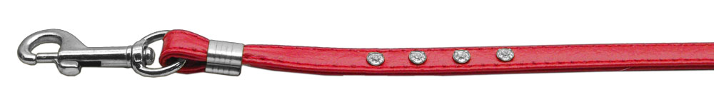 Clear Crystal Leash Red Silver Hardware